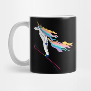 Ski jumping Unicorn in an elegant flight Mug